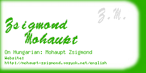 zsigmond mohaupt business card